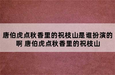 唐伯虎点秋香里的祝枝山是谁扮演的啊 唐伯虎点秋香里的祝枝山